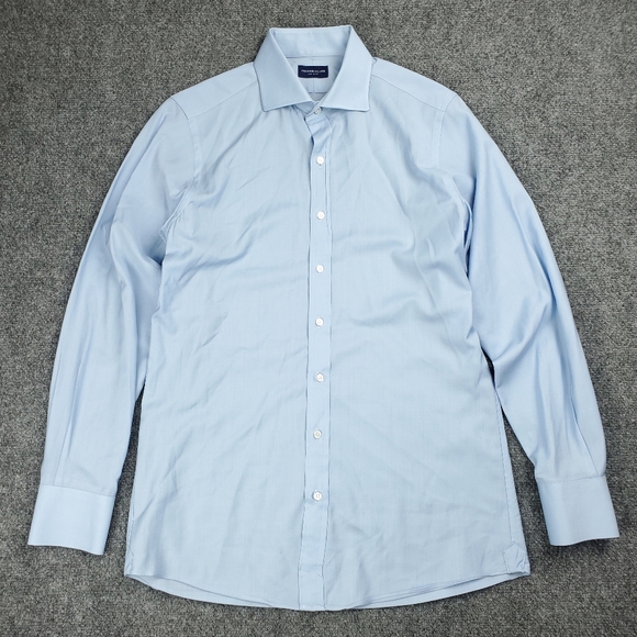 Proper Cloth Dress Shirt Mens Medium Slim Fit Light Blue Button Up Spread Collar - Picture 1 of 9